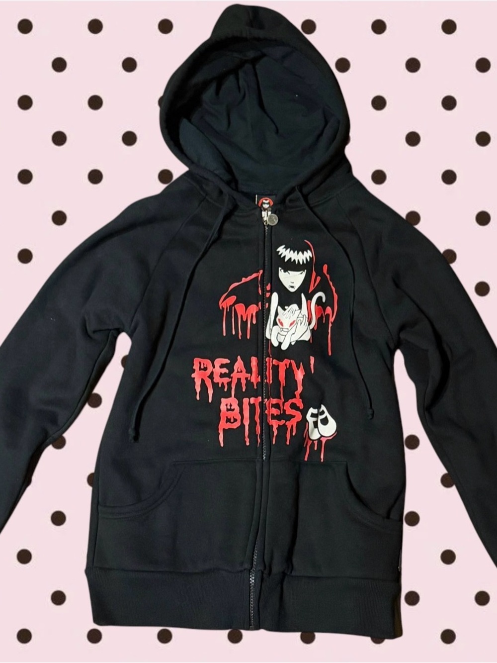 Emily the Strange Black Zip Hoodie One of one